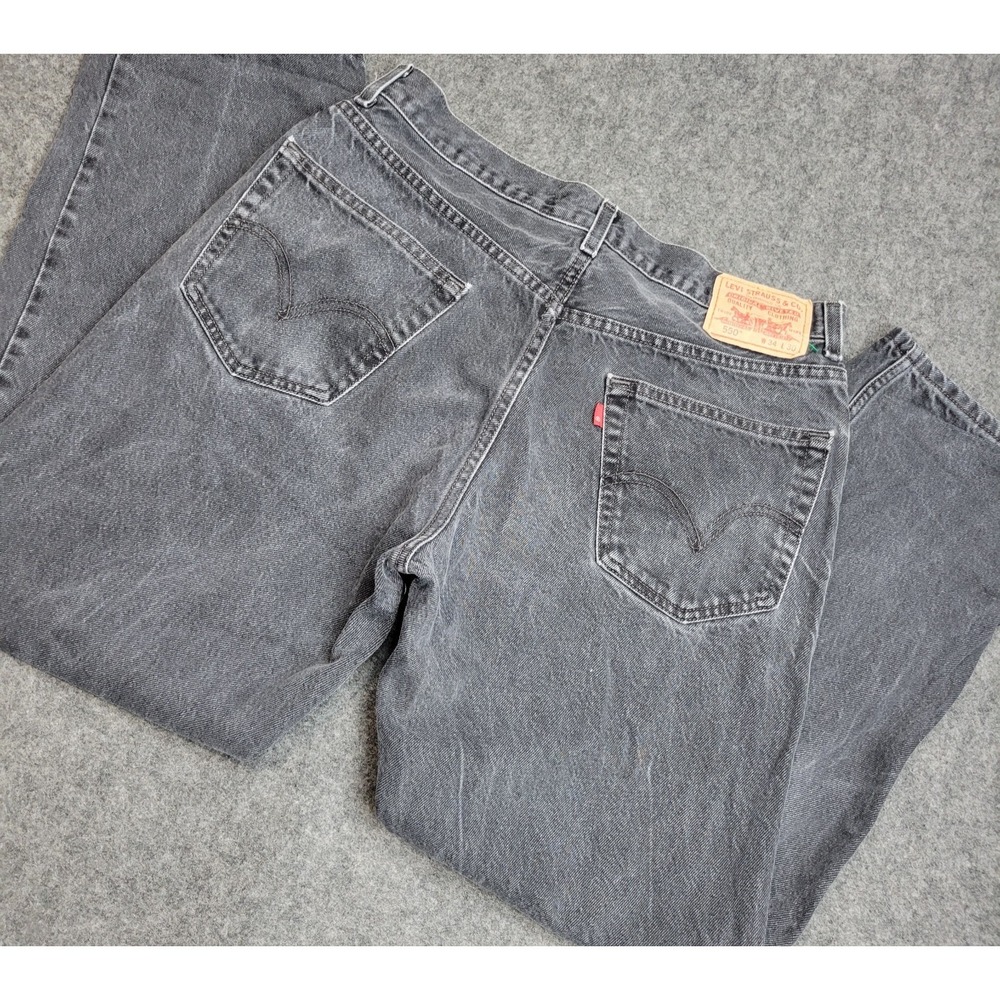 Levis 550 Jeans Mens 34x30 Gray Denim Red Tab Relaxed Fit Americana Festival